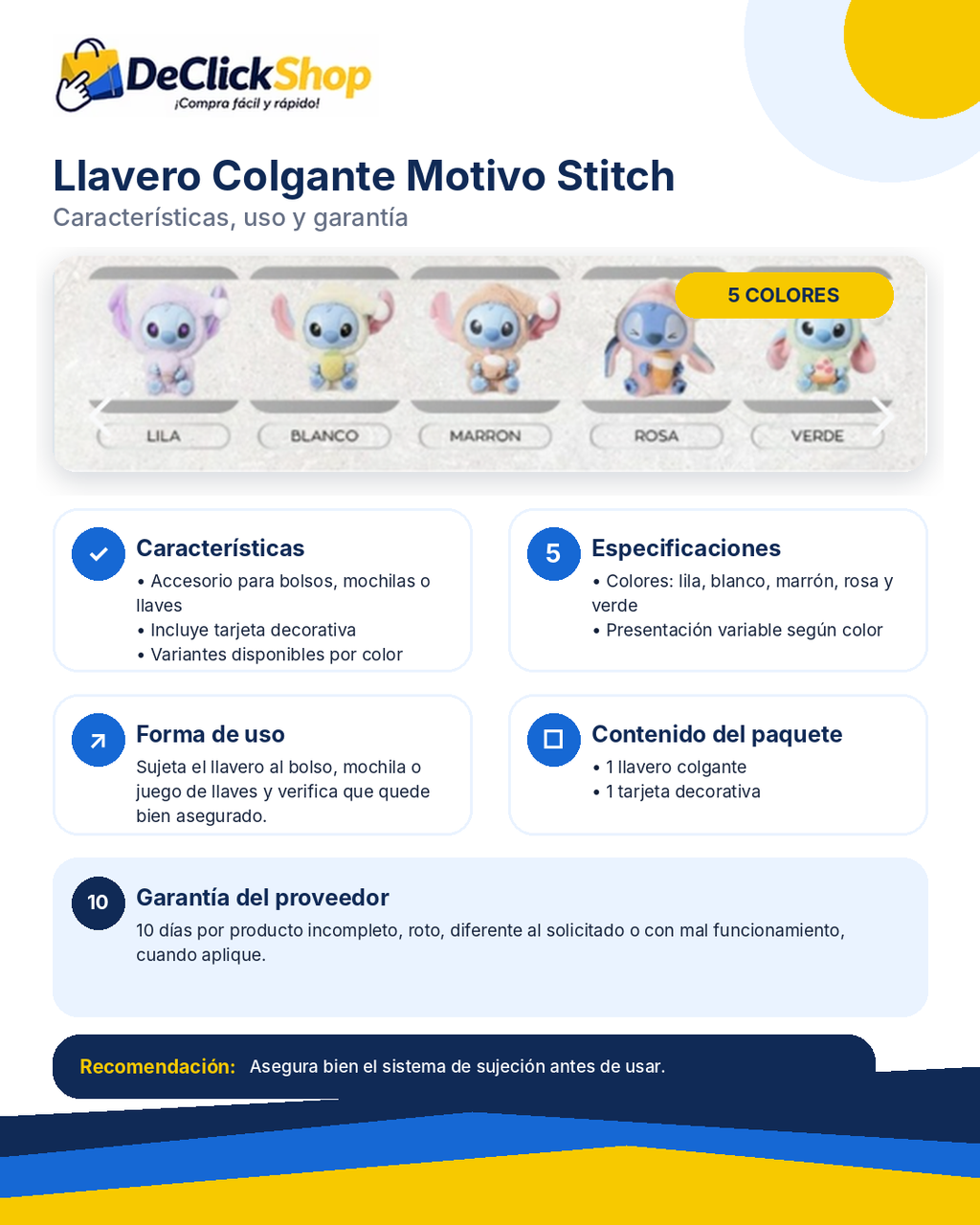 Llavero Colgante Motivo Stitch con Tarjeta Decorativa