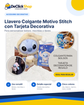 Llavero Colgante Motivo Stitch con Tarjeta Decorativa